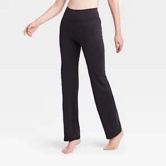 New Women's Contour Power Waist Mid-Rise Straight Leg Pants Black XS Long - Picture 9 of 15